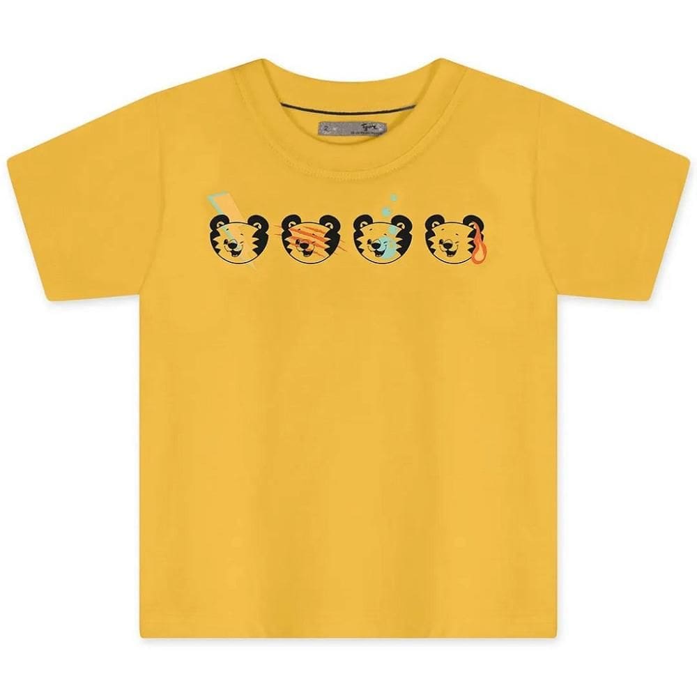Camiseta Manga Curta Tigor T Tigre Baby Elementos Amarelo