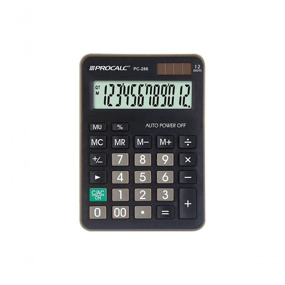 Calculadora De Mesa Procalc Pc286 12 Digitos Preta