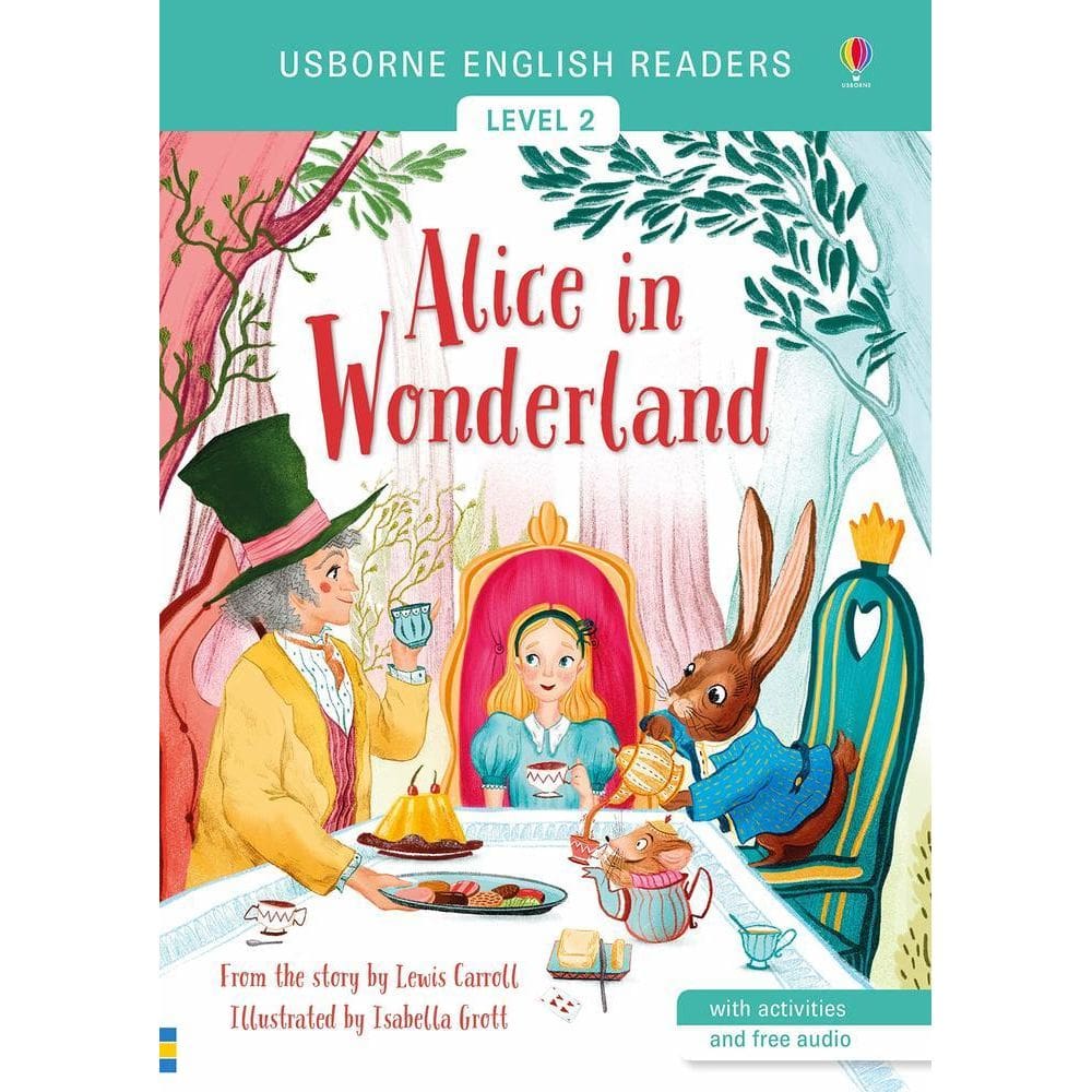 Alice In Wonderland - Usborne English Readers - Level 2 - Book With Activities And Free Audio