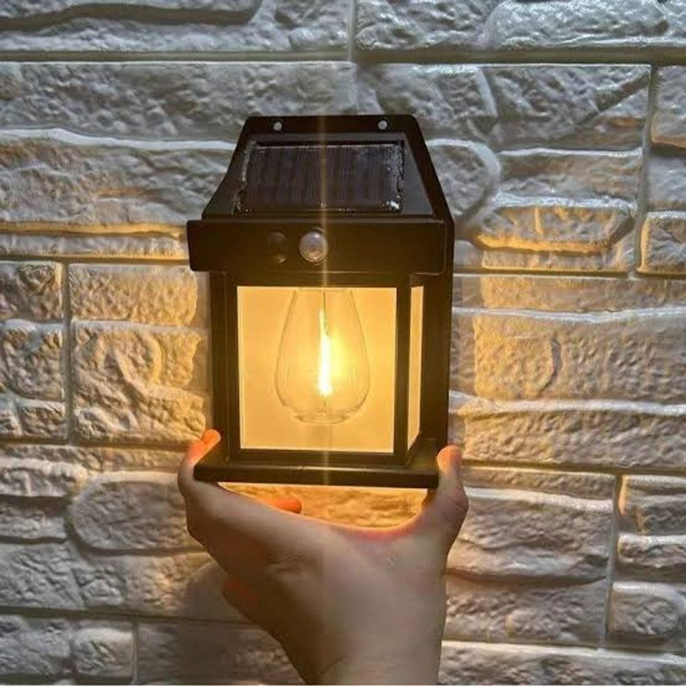 Luminária LED com Sensor Automático Recarregável USB e Solar