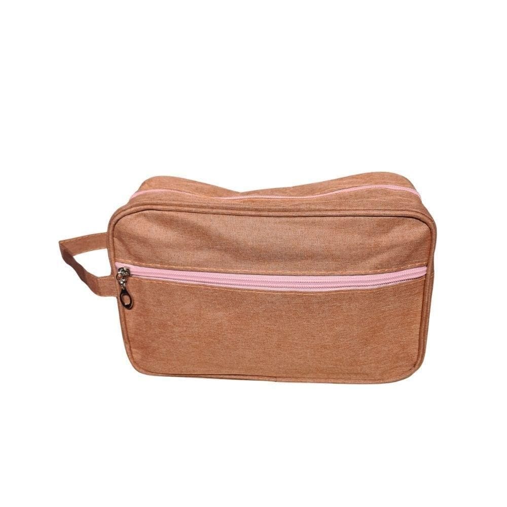 Necessaire Bolsa Para Maquiagem E Cosméticos Multifuncional Portátil Impermeável Rosa