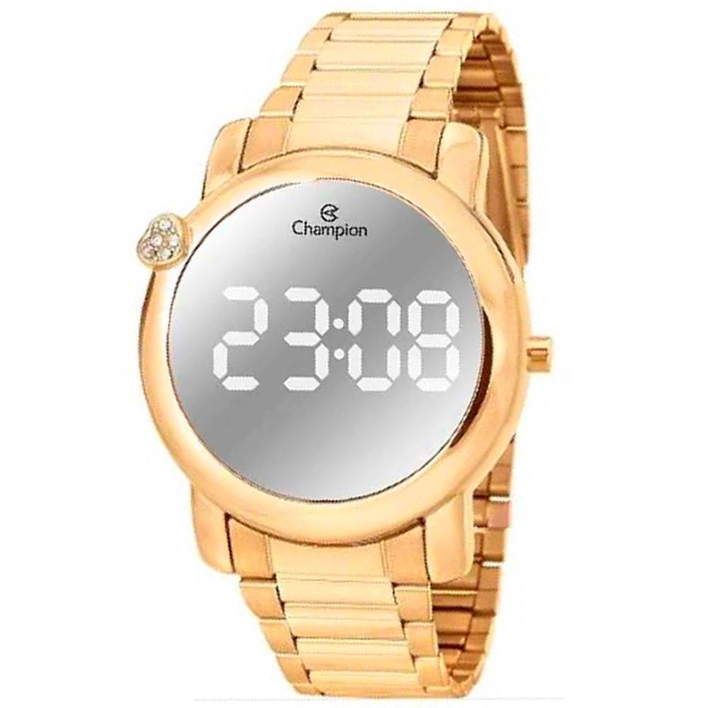 Relógio CHAMPION feminino digital dourado CH48064B