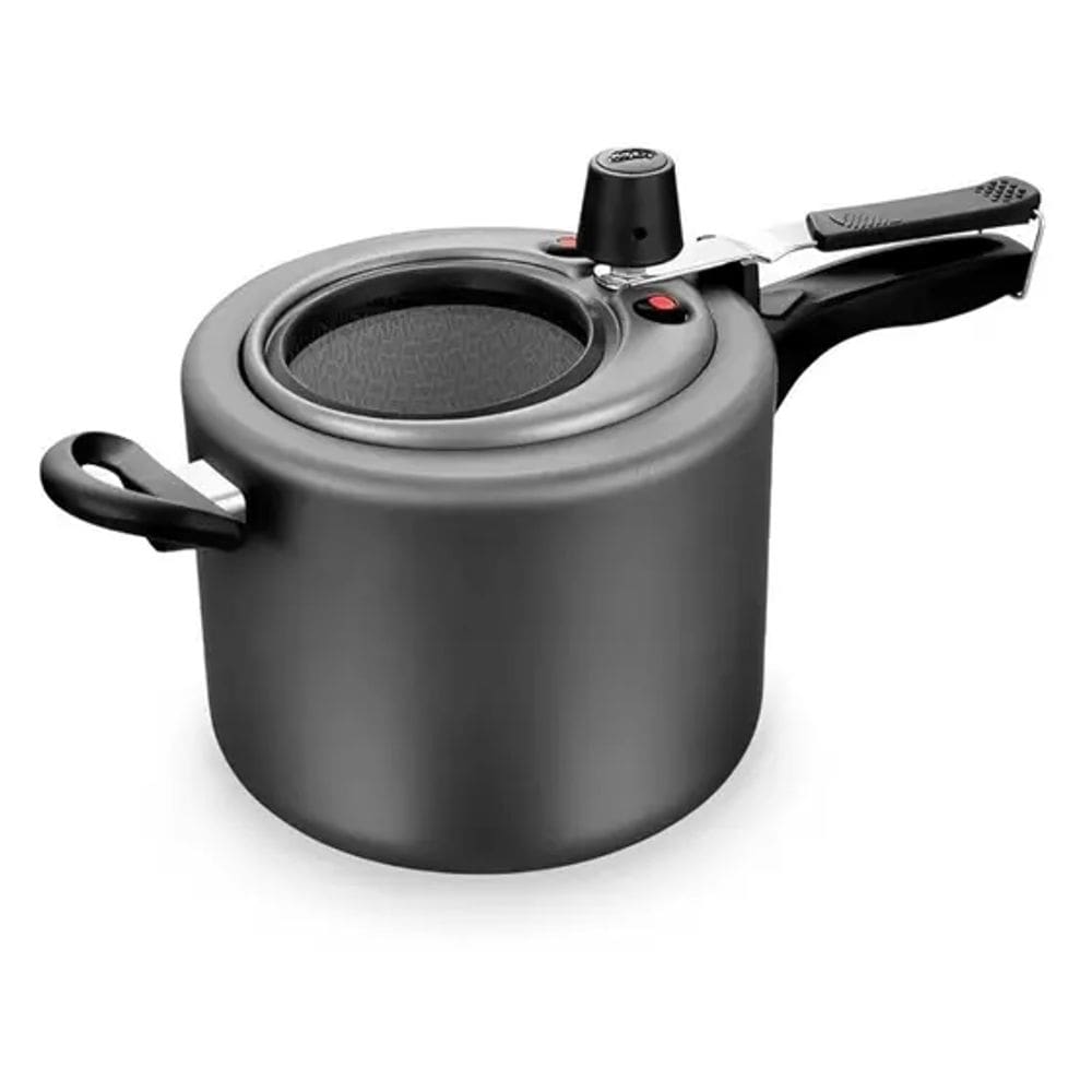 Panela de Pressão Com Revestimento Anteaderente Com Visor de Vidro 4,5  Litros Grafite - MTA