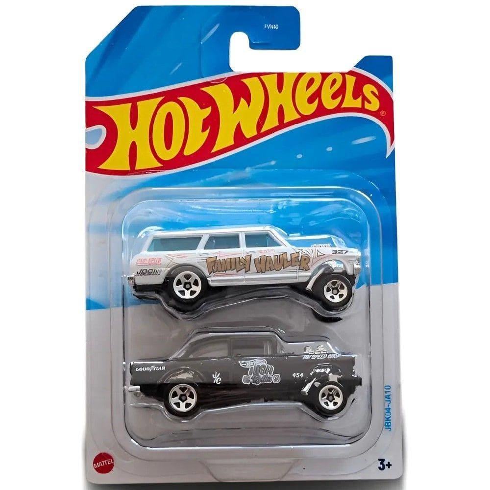 Hot Wheels Pacote 2 Carros Preto e Branco - Mattel