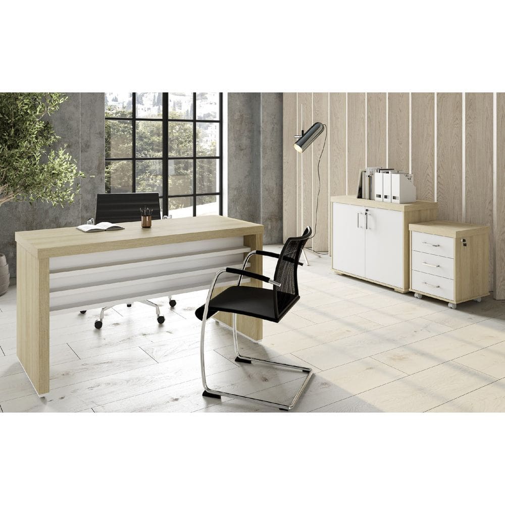 Conjunto Escritório: Mesa 6197+ Balcão 6200+ Gaveteiro 6203