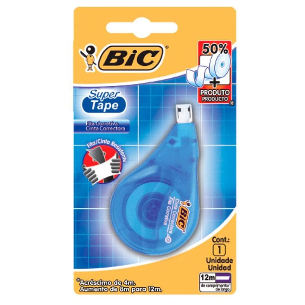 Corretivo em fita Super Tape 4.2mm x 12m Blist 1und Bic