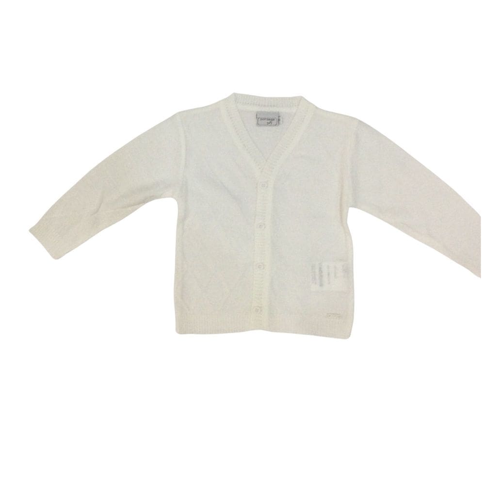 Cardigan masc linho  infantil Noruega  branco
