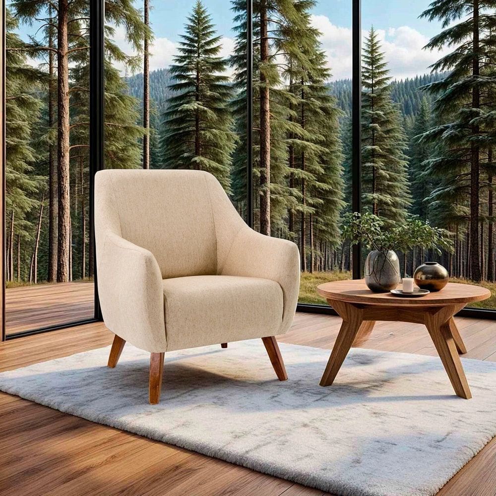 Poltrona para Sala de Jantar 86cm X 76cm X 73cm Bege