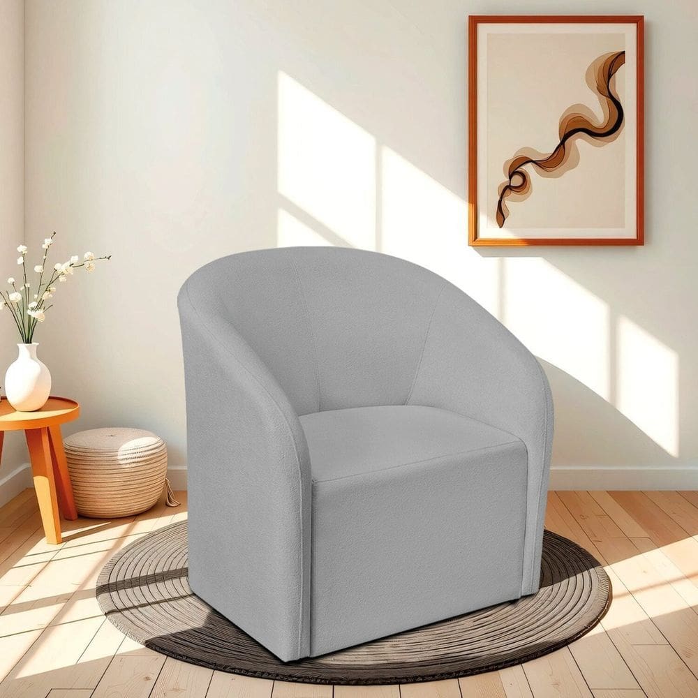 Poltrona Decorativa para Sala de Estar e Recepção Linho Luiza Prime Cinza Claro