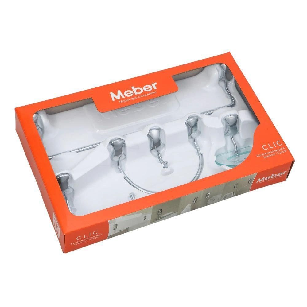 Kit Acessórios Para Banheiro 5 Peças Clic Meber