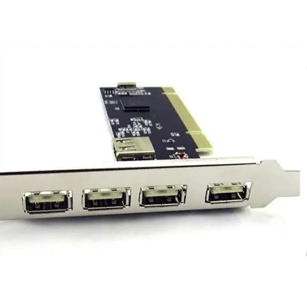 Placa Usb 2.0 Pci 4 + 1 480Mbps Para Computador De Mesa