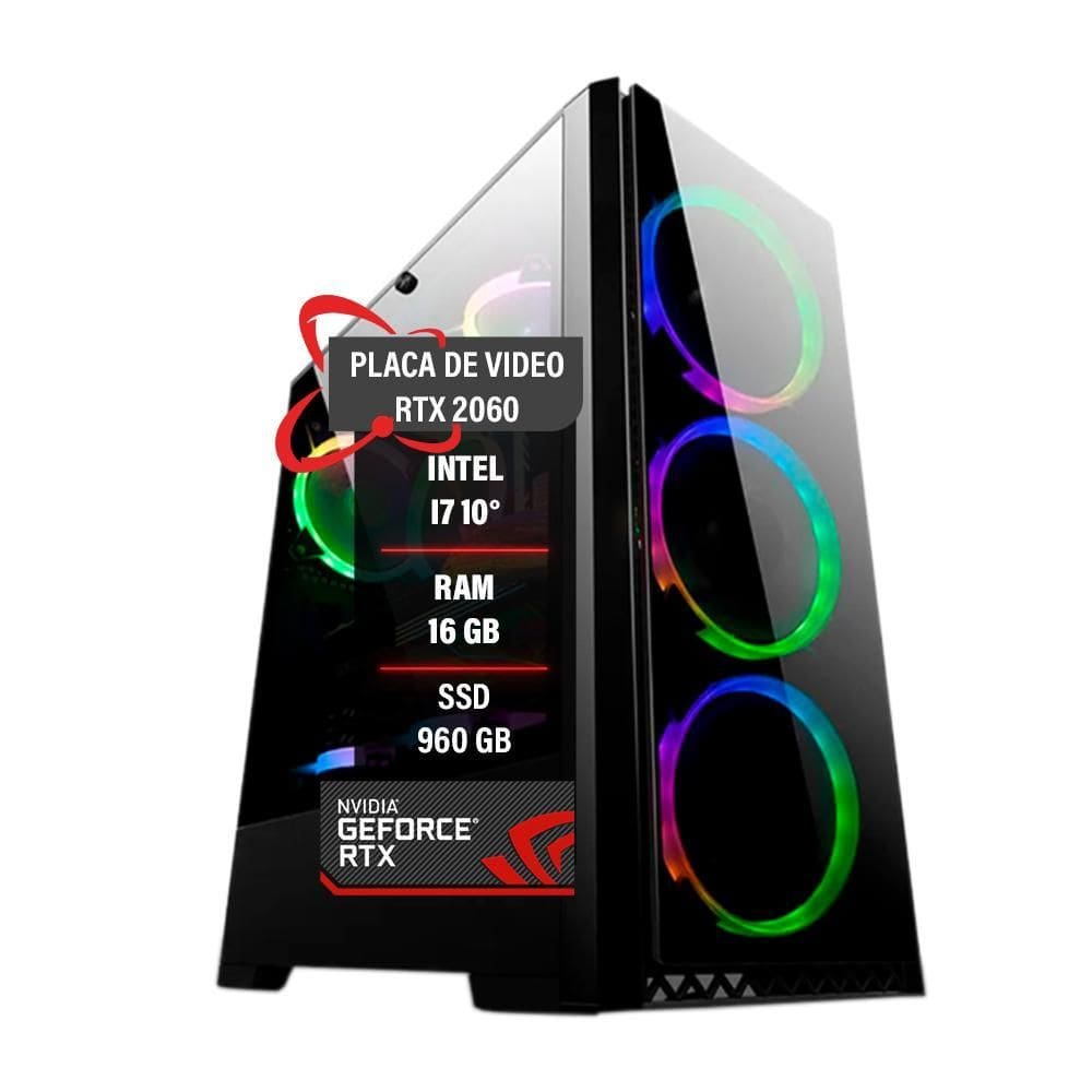 Pc Gamer Intel I7 10 Rtx 2060 Memória 16Gb Ram Ssd 960Gb