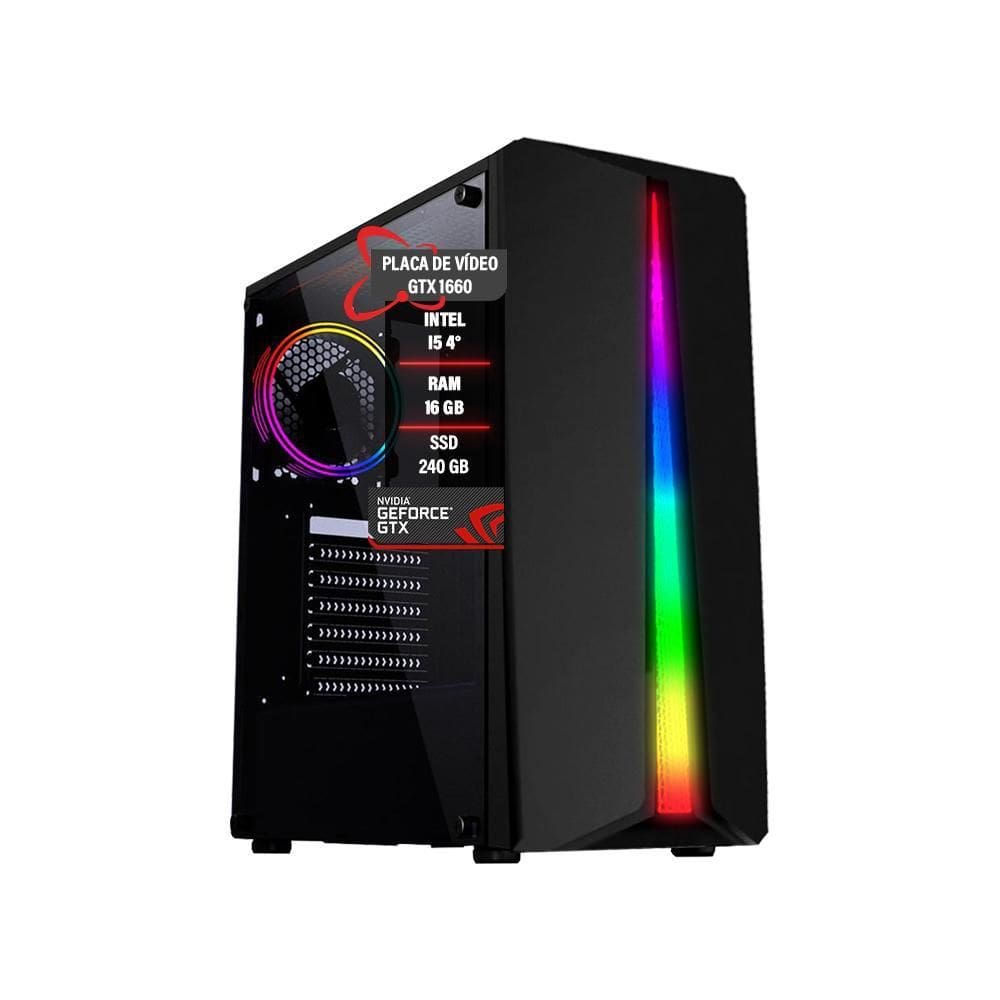 Pc Gamer I5 4 Memória 16Gb Ddr3 Ssd 240Gb Gtx 1660