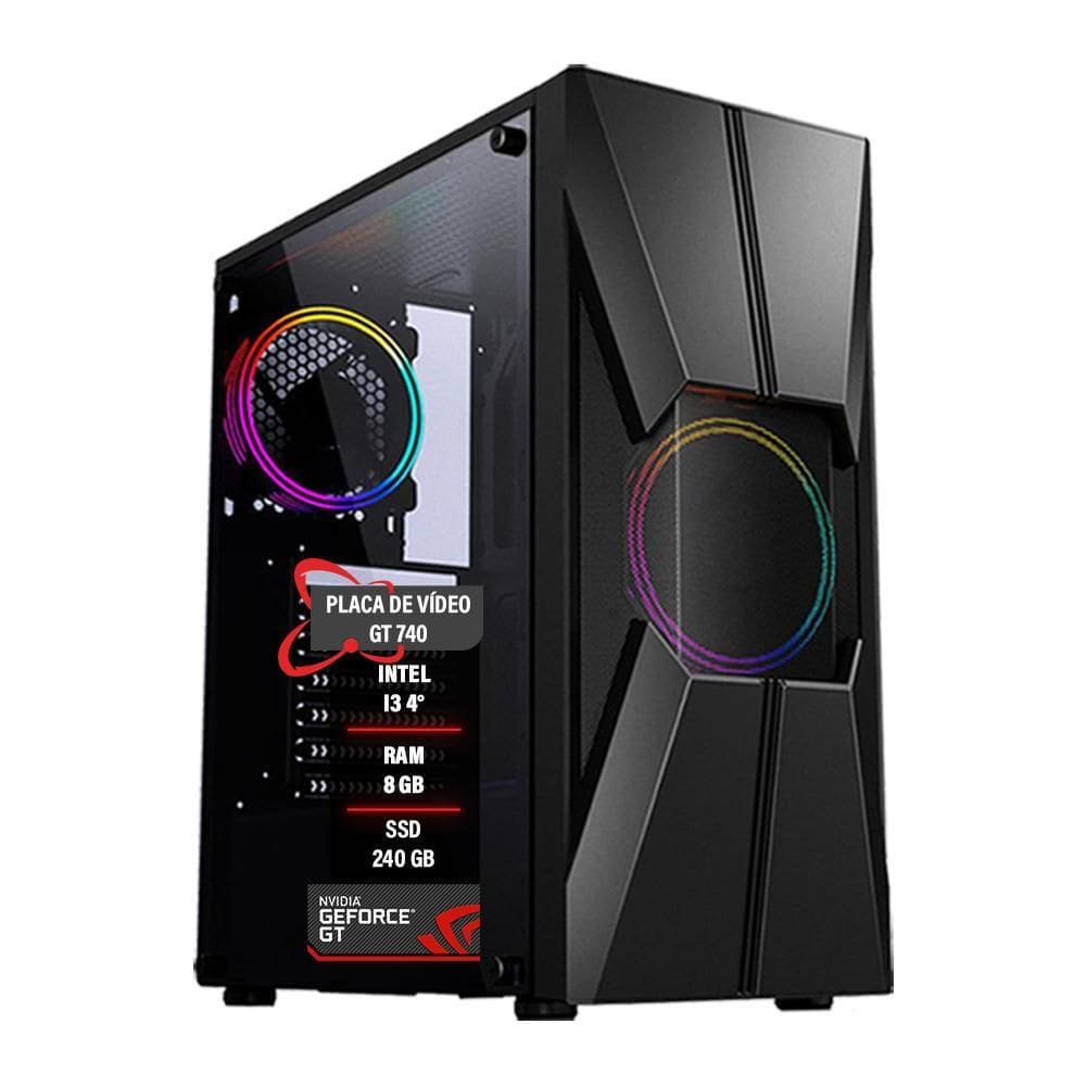Pc Gamer Core I3 4 Gt 740 Memória 8Gb Ddr3 Ssd 240Gb