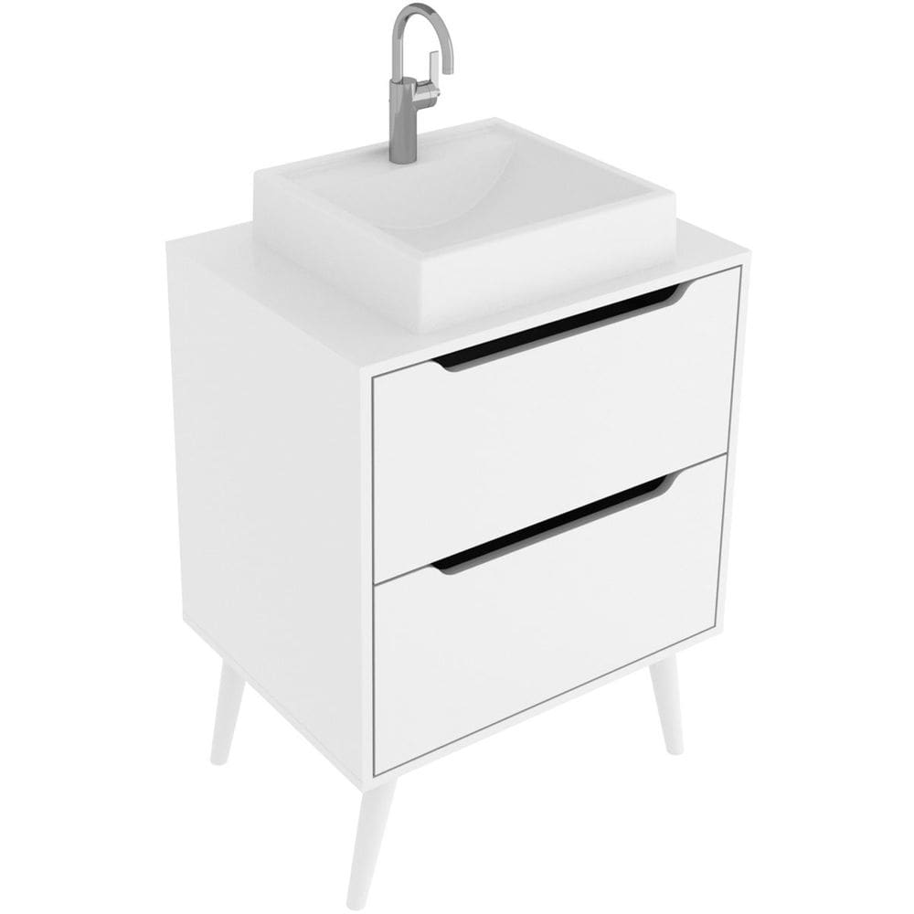 Gabinete para Banheiro 60 cm 2 Gavetas com Cuba Robin