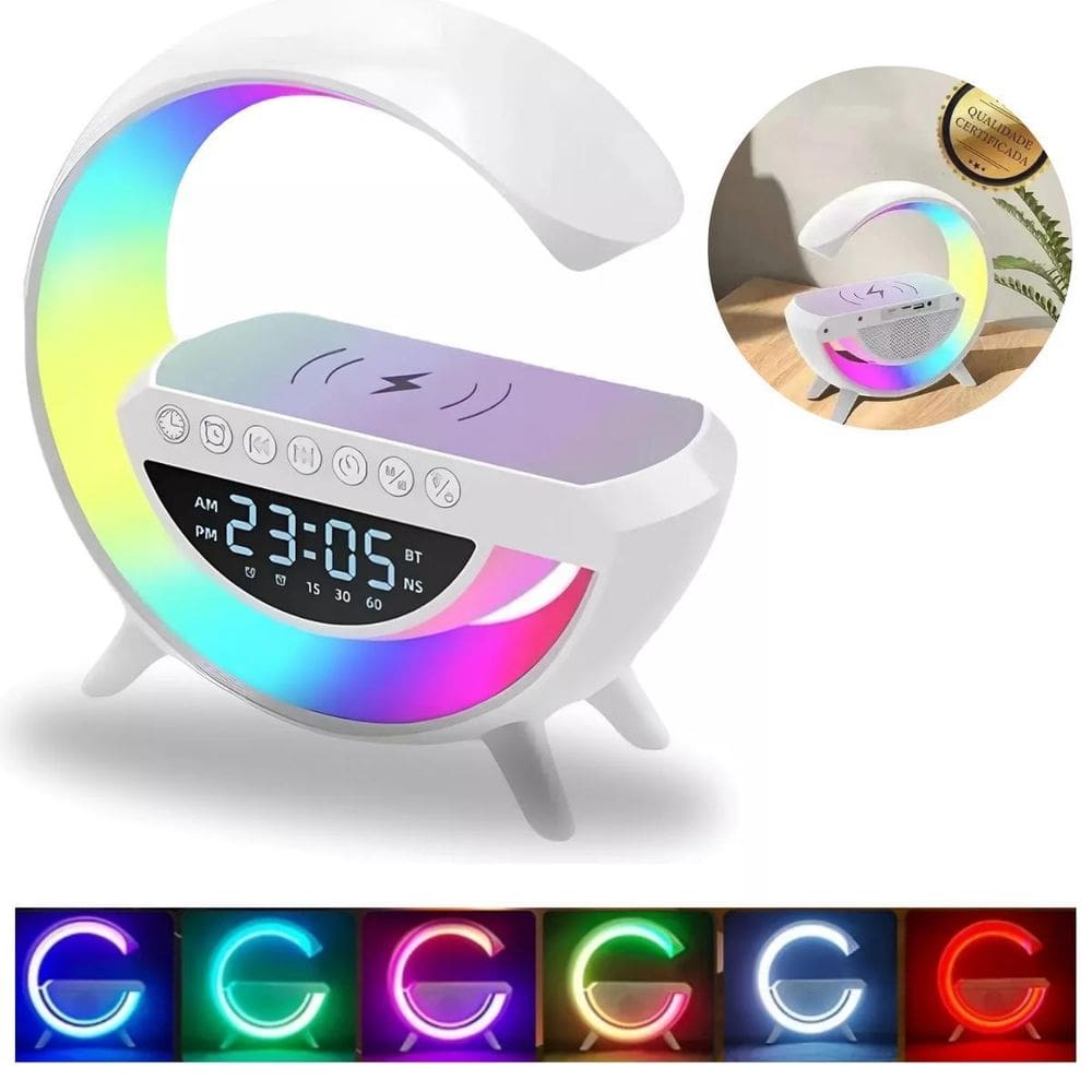 Luminária G Speaker Caixa Som Carregador Central Mídia