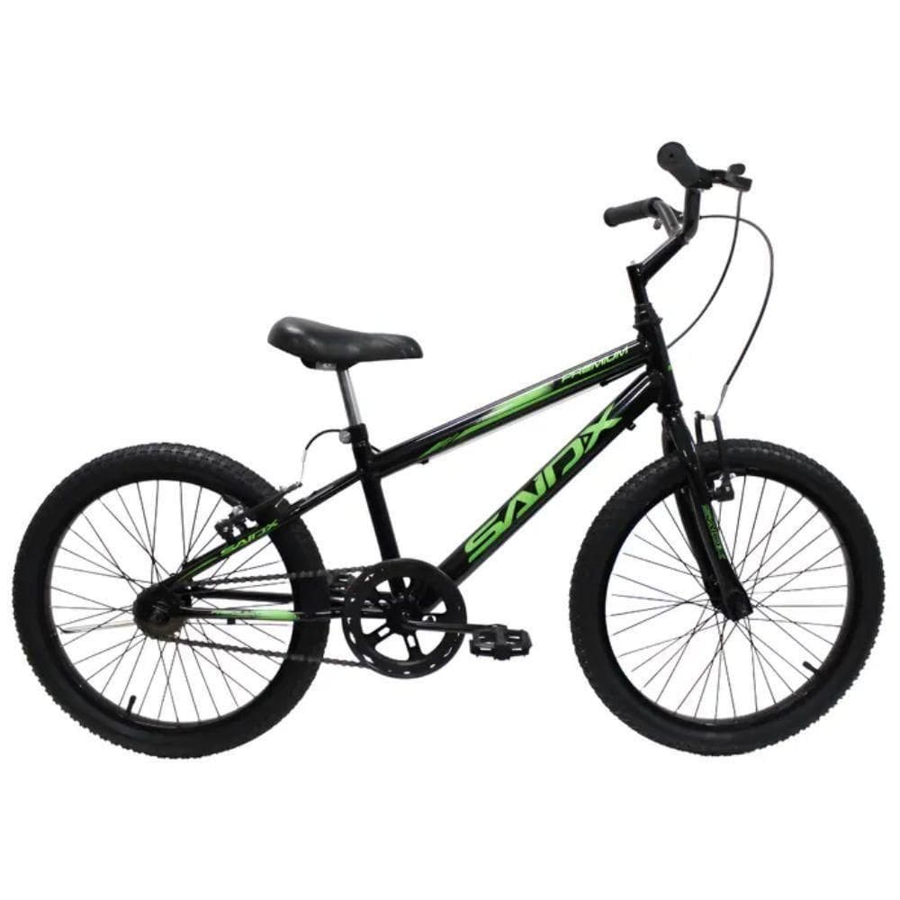 Bicicleta Aro 20 Bike Infantil Saidx Premium Feminina E Masculina Preto-verde