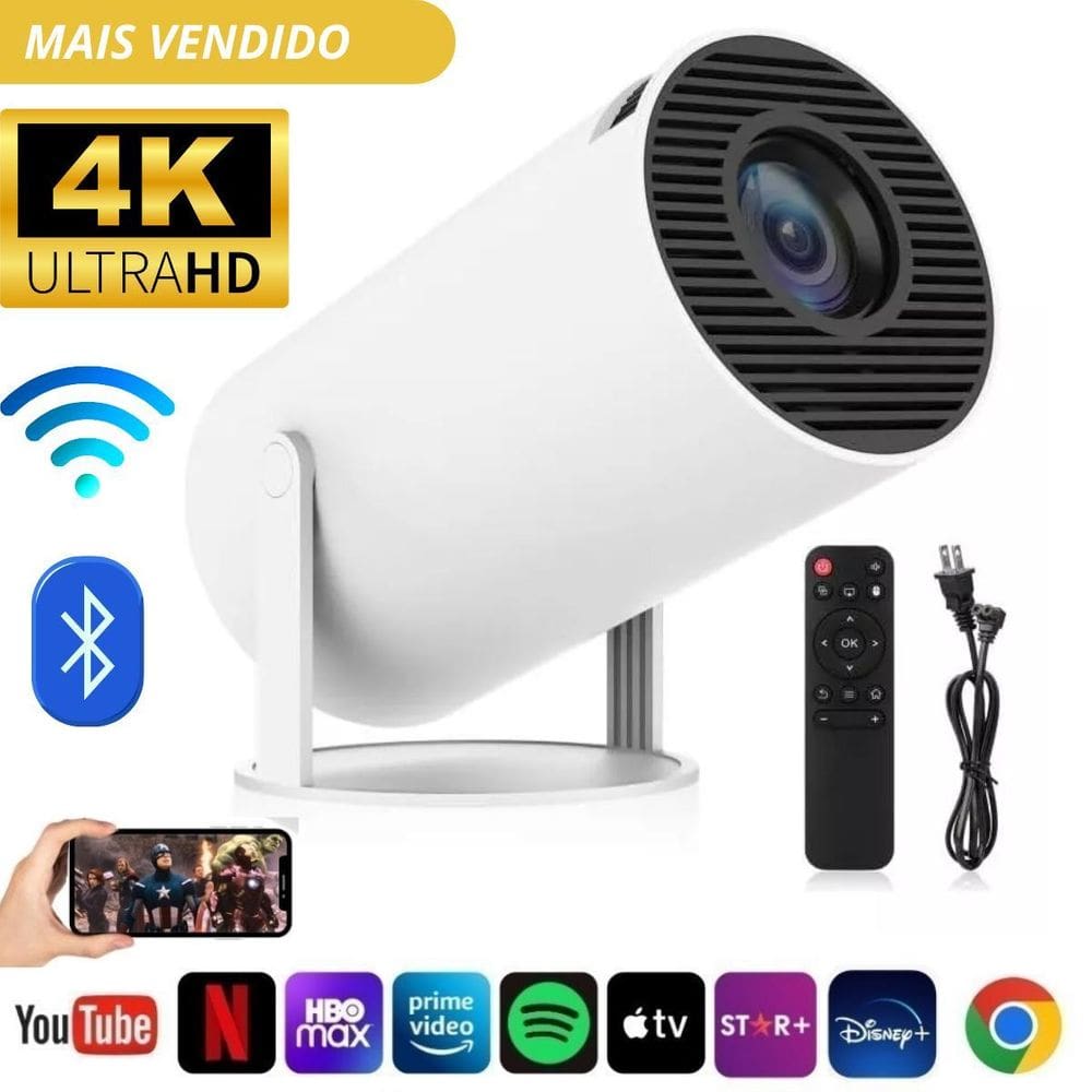 Projetor Smart Hdmi Wi-Fi Para Home Theater Design Moderno