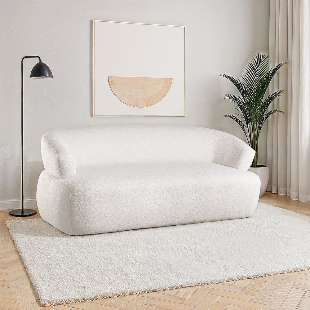 Sofá Orgânico 2 Lugares 180cm Zoe Espresso Móveis Off White
