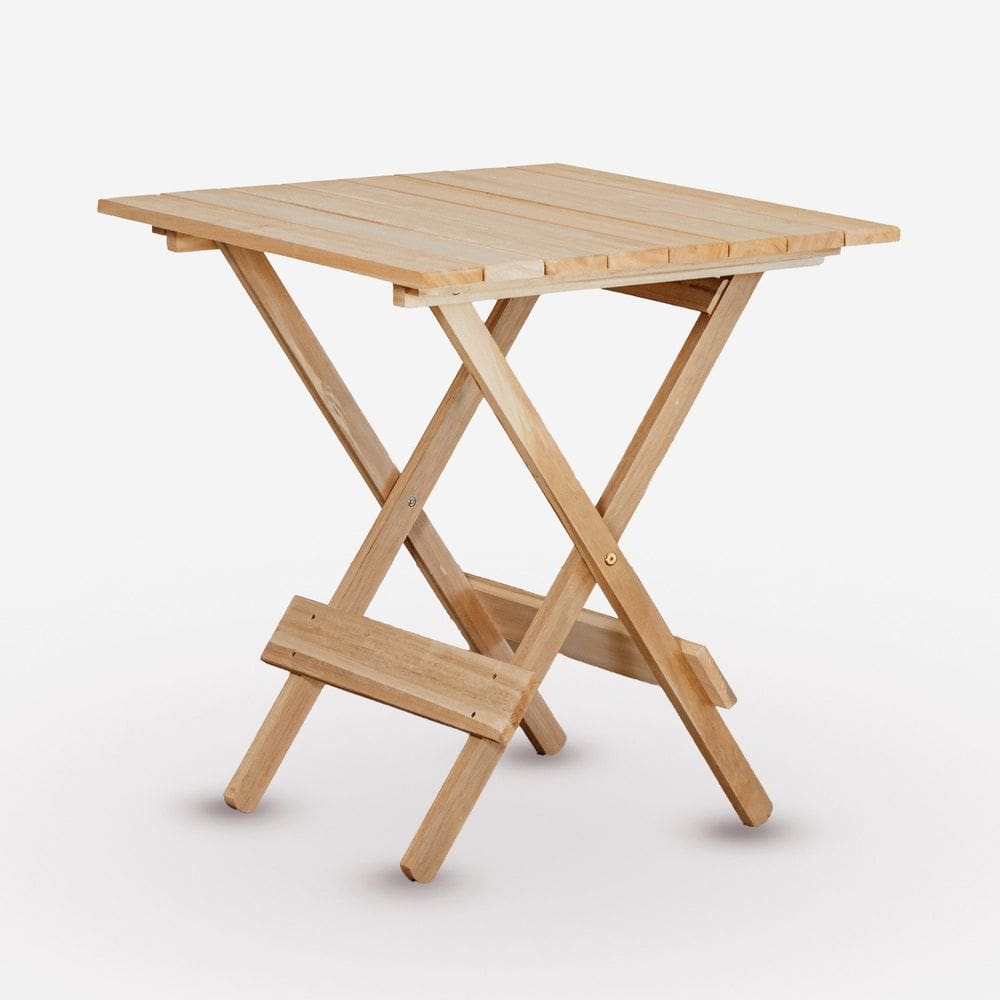 Mesa Dobrável 70x70cm Eucalipto sem Pintura Natural