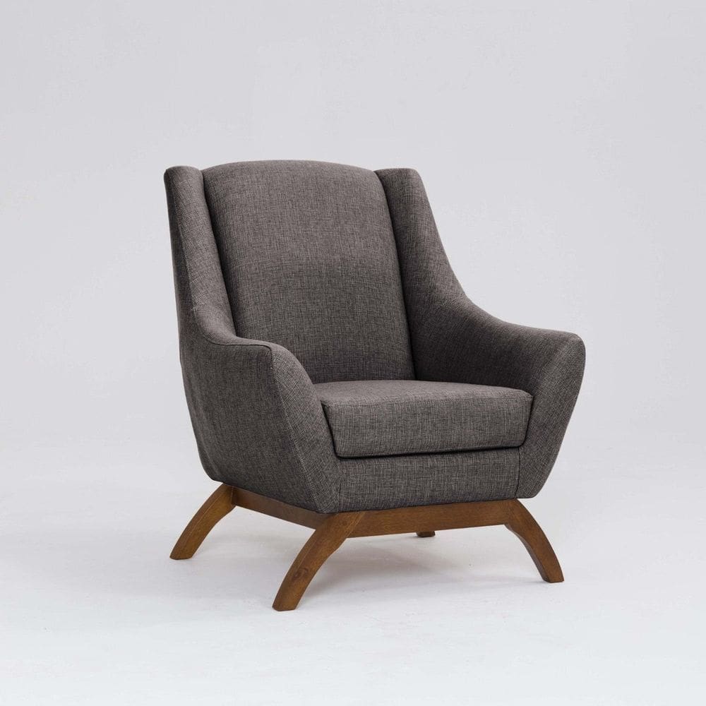 Poltrona para Sala de Estar Base em Madeira Juliet Mescla Marrom