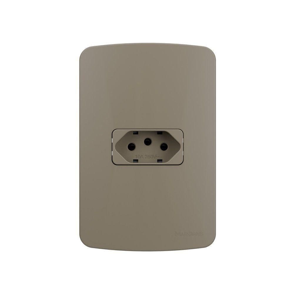 Tomada Margirius B3 Colors 2p+t 10a Com Placa 4x2 Argila