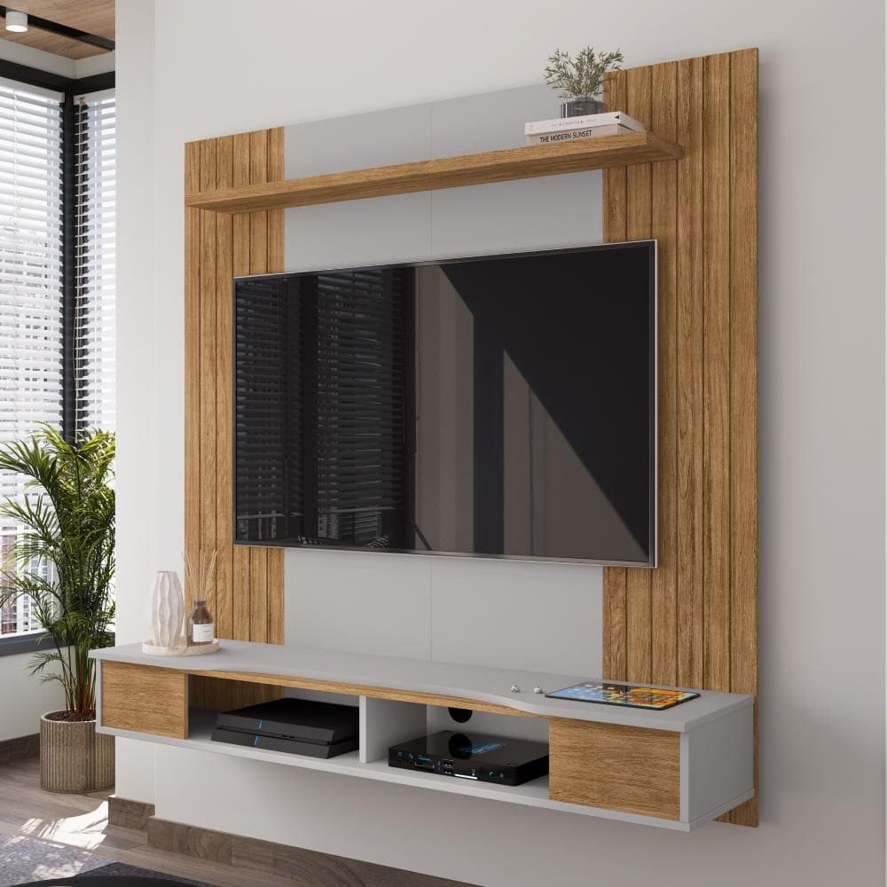 Painel Suspenso Ipanema para TV até 55” Nichos e Prateleira