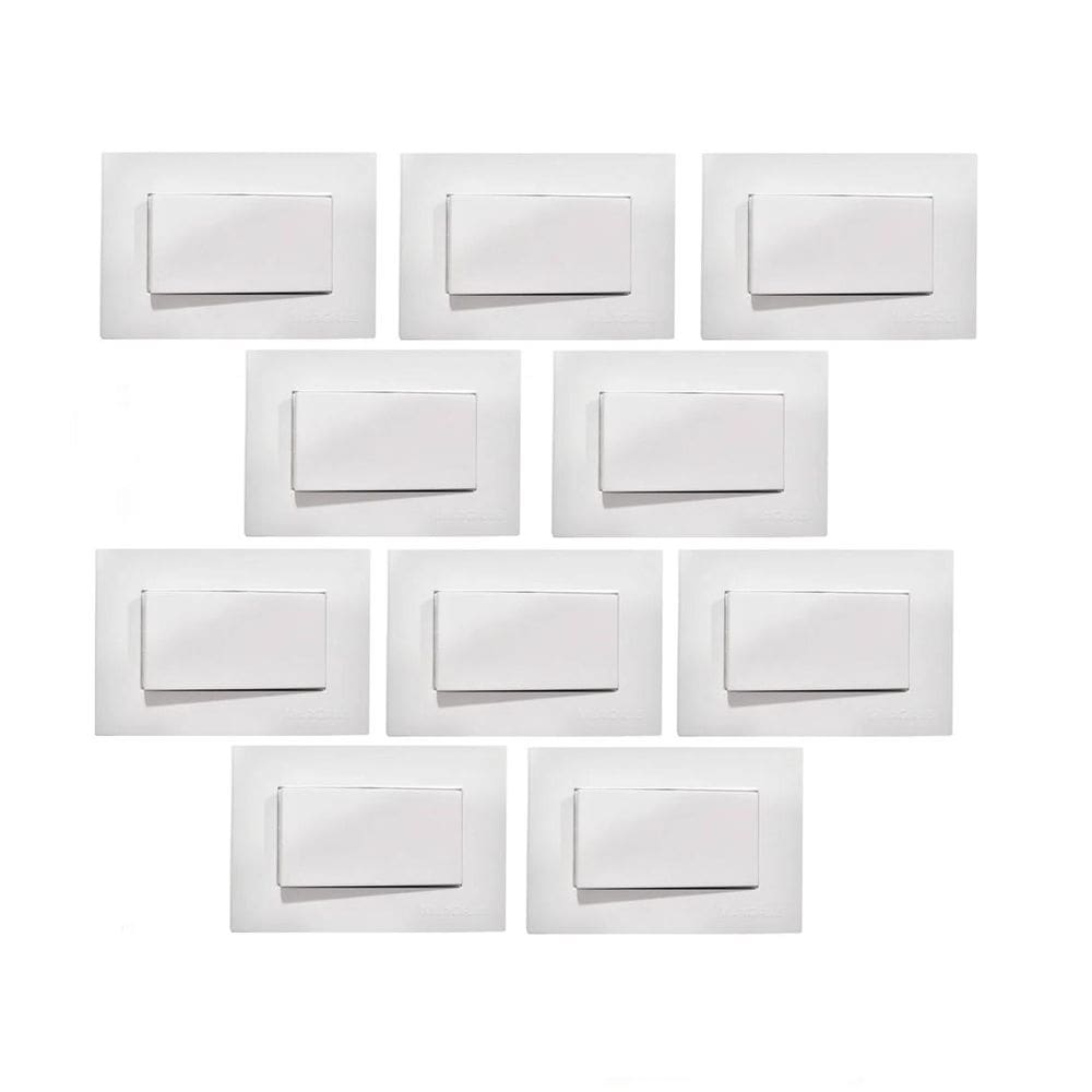 10 Pç Interruptor Simples P/moveis Mdf Margirius Branco 10a