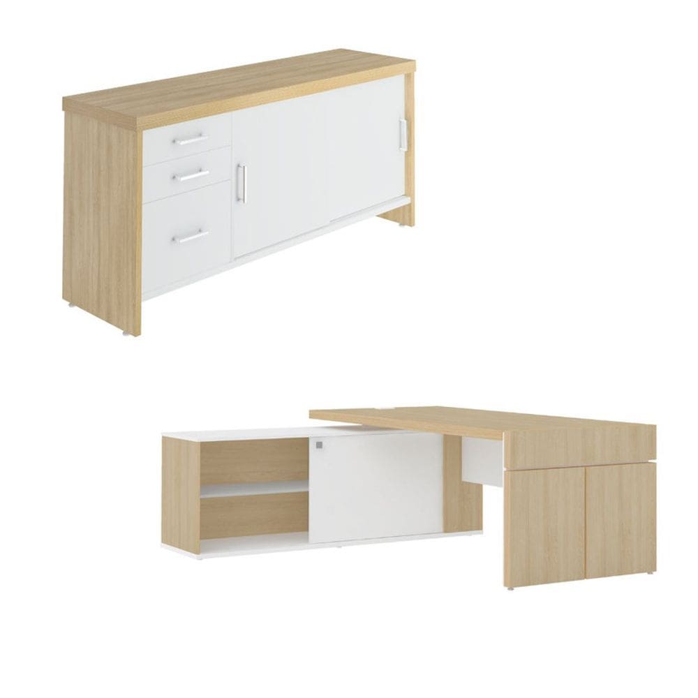 Conjunto Escritório: Balcão 6206 + Mesa 6214