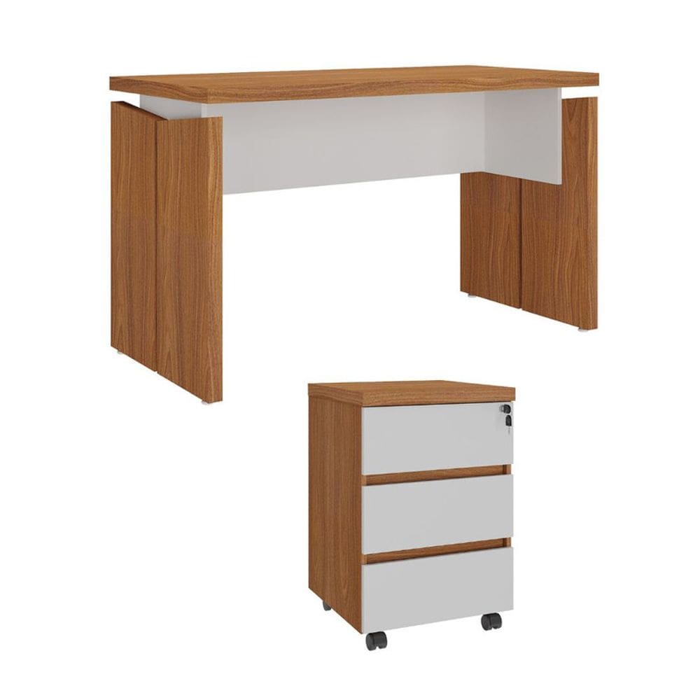 Conjunto Escritório: Mesa 6299 + Gaveteiro 6296