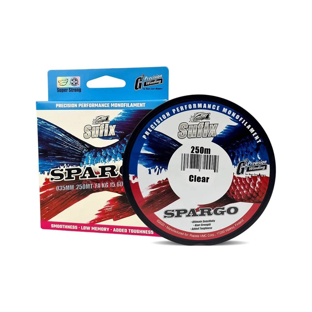 Linha Rapala Sufix Spargo Clear 250m 0,45mm 23,0kg 50lb Monofilamento