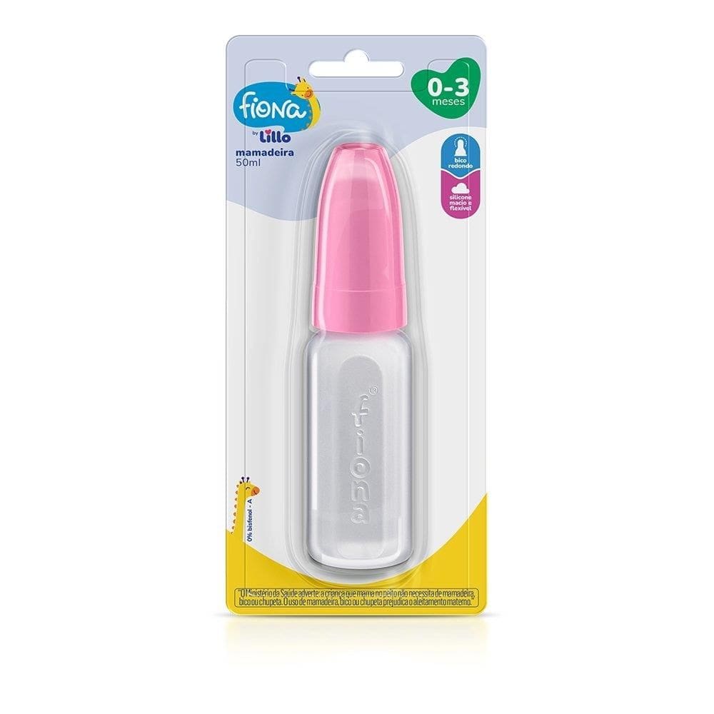 Mamadeira Fiona Mini de Silicone 50ml Rosa