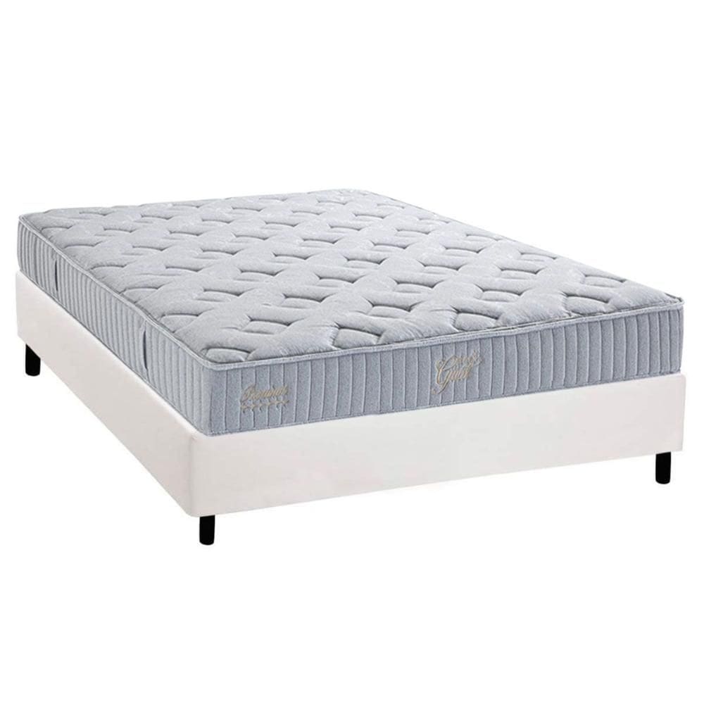 Cama Box Casal: Colchão Molas Molas Ensacadas Ensacadas Herval Premium + Base CRC Corano White (138x188)