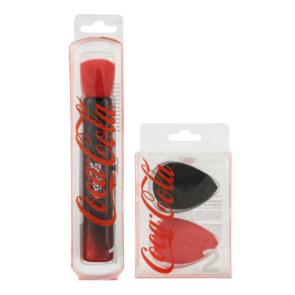 Kit Pincel Retrátil + Esponja para Maquiagem 2 Unidades Coca-Cola Condor