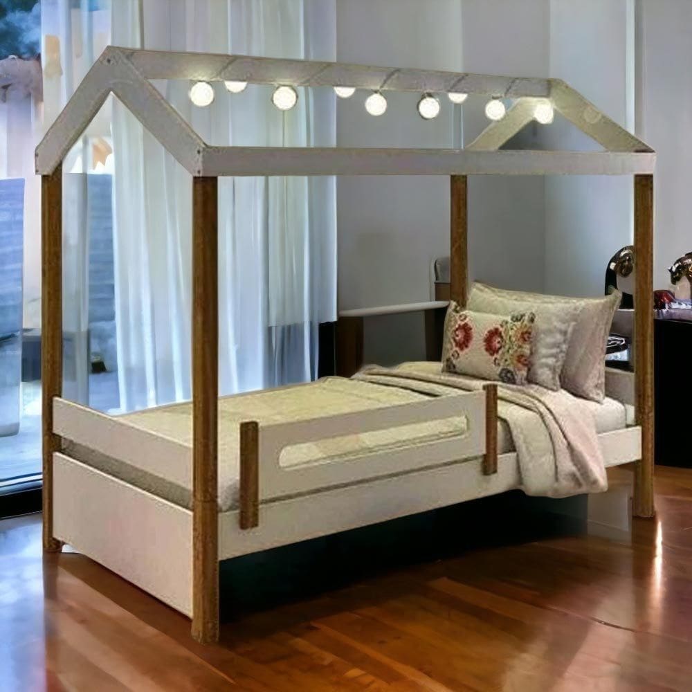 Cama Casa Elisa Branca com LED