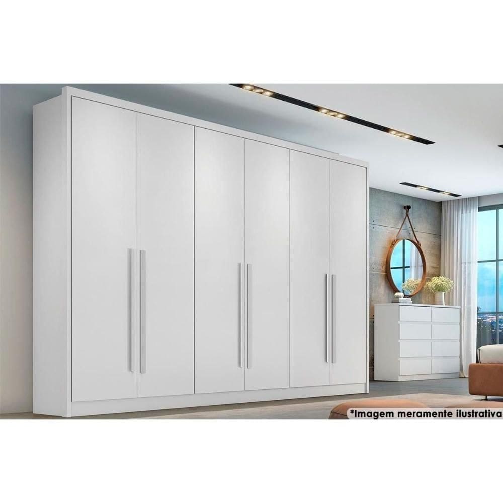 Guarda Roupa Casal 6 Portas E 6 Gavetas Robust/livorno Neve - Novo Horizonte