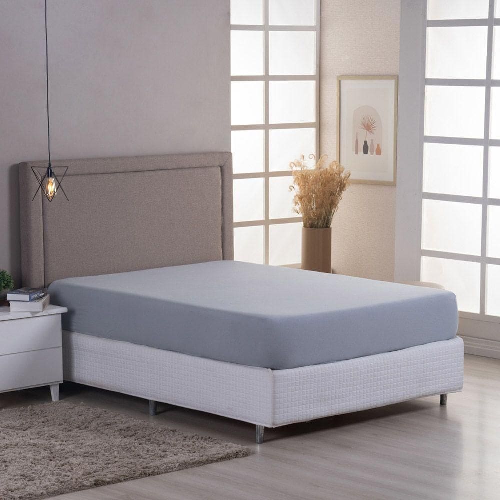 Lençol De Baixo Minimal Casal Avulso Com Elástico 01 Peça Malha 100% Algodão - Cinza