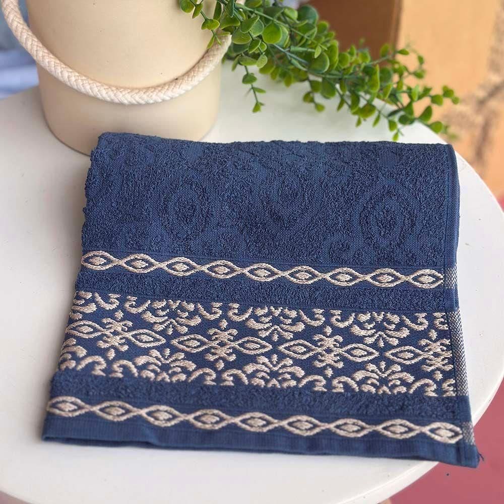 Toalha De Rosto Avulsa Delicato 01 Peça 100% Algodão 450g/m² Extra Macio - Azul Marinho