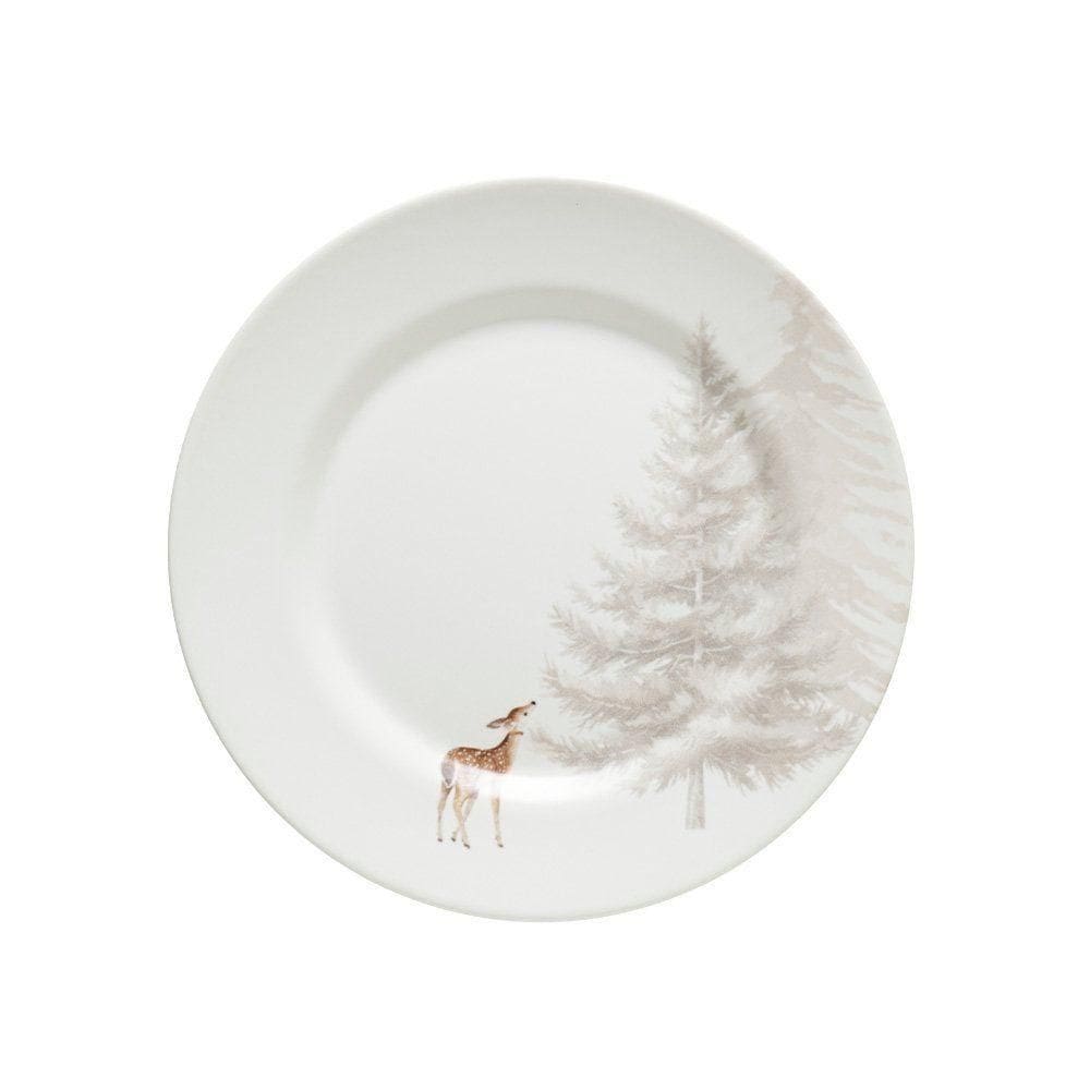 Prato Raso Copa E Cia Aquarelle Natal Em Cerâmica Rena