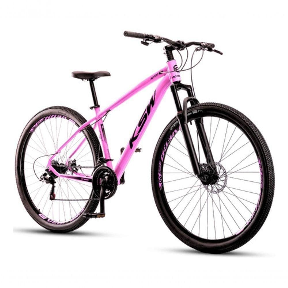 Bicicleta Bike Aro 29 Ksw Marcha 21 Velocidades Alumínio Xlt 100 Mtb Rosa 19