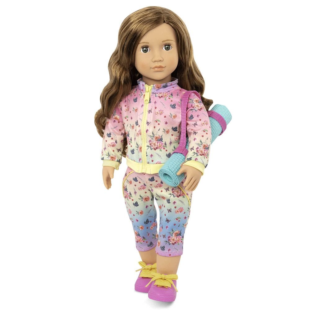 Dolls Our Generation 70.31184Z com jaqueta, calça e tapete de ioga