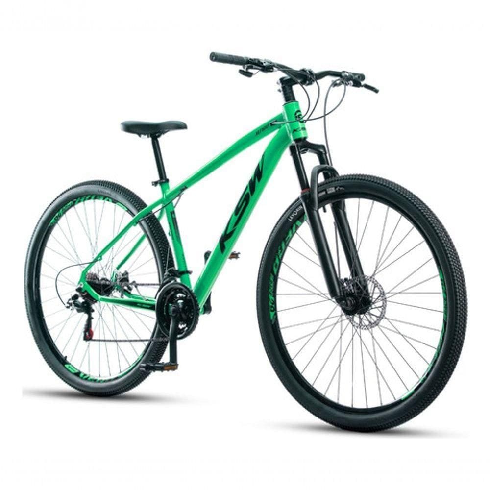 Bicicleta Bike Aro 29 Ksw Marcha 21 Velocidades Alumínio Xlt 100 Mtb Verde 15