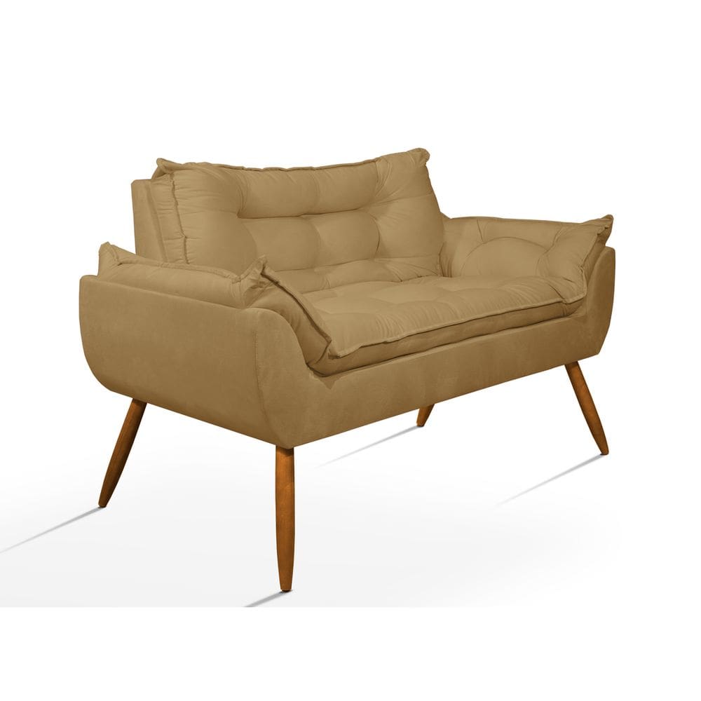 Namoradeira 2 Lugares Opala em Suede com Pés Palito
