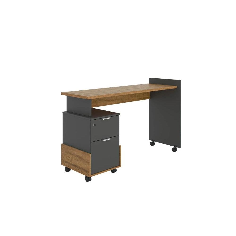 Office Alessa Módulo 1 Amêndoa/grafite - Lukaliam