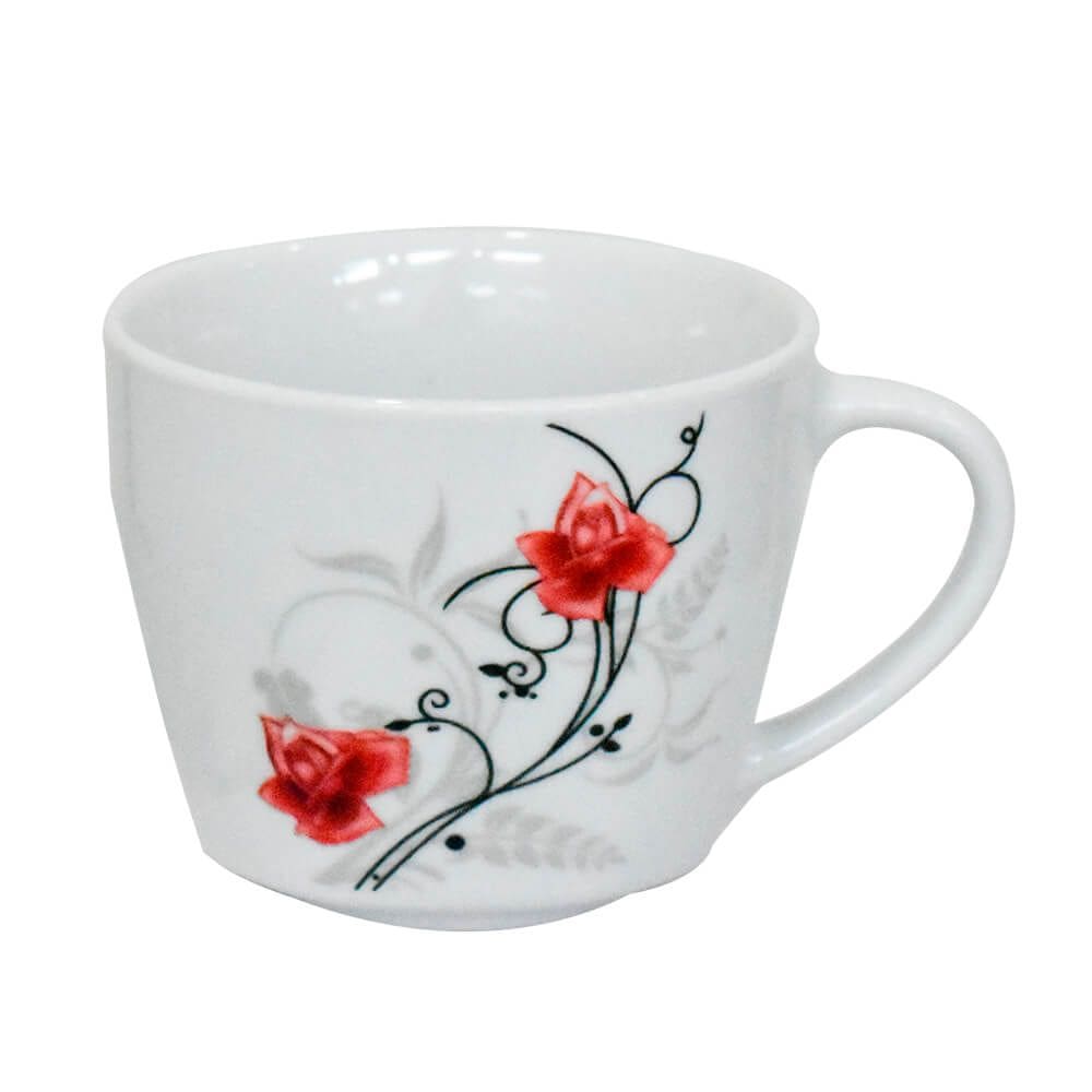 Xícara Caneca de Porcelana para Café e Chá Rosas - Brilho de Diamante 1 peça