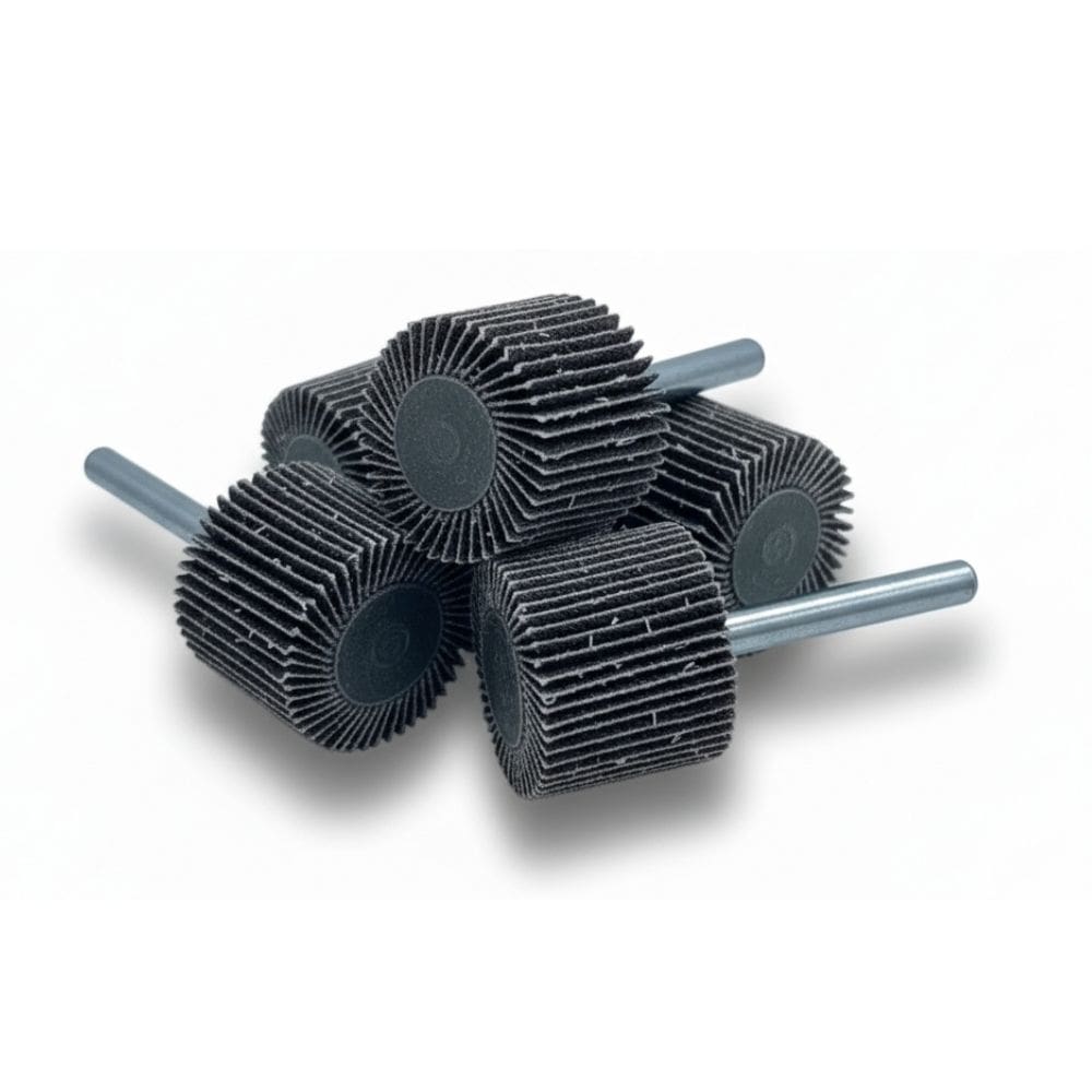 Roda de Lixa com Pino 25x25mm Starfer Grão 50 Óxido de Alumínio para Furadeira Ferro e Madeira 5 Unidades