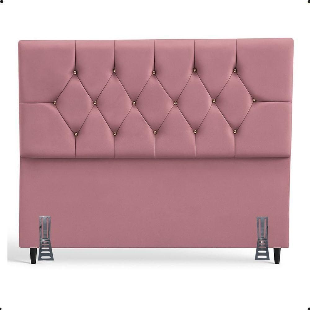 Cabeceira Para Cama Solteiro 90 Cm Celina Com Frame Suede Rose