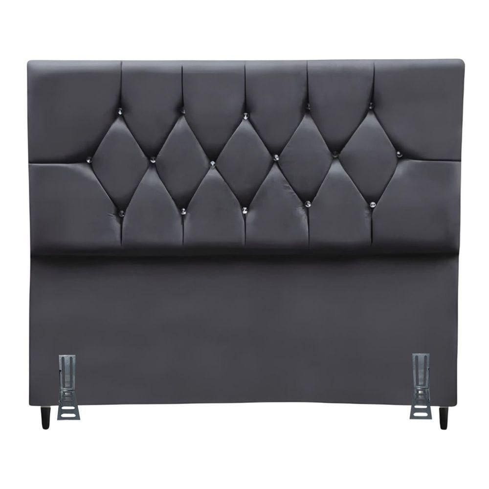 Cabeceira Para Cama Solteiro 90 Cm Celina Com Frame Suede Cinza Escuro