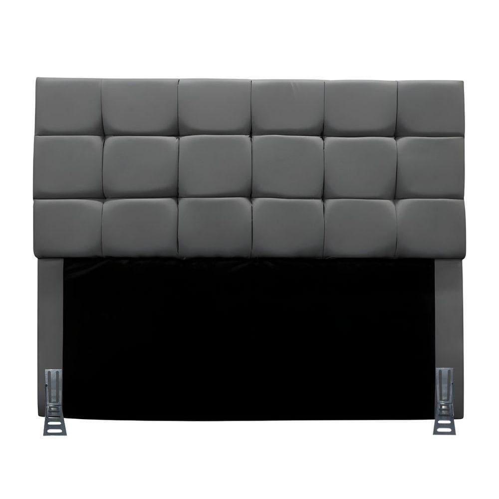 Cabeceira Queen 160 Cm Estofada Talita Em Suede Com Frame Cinza