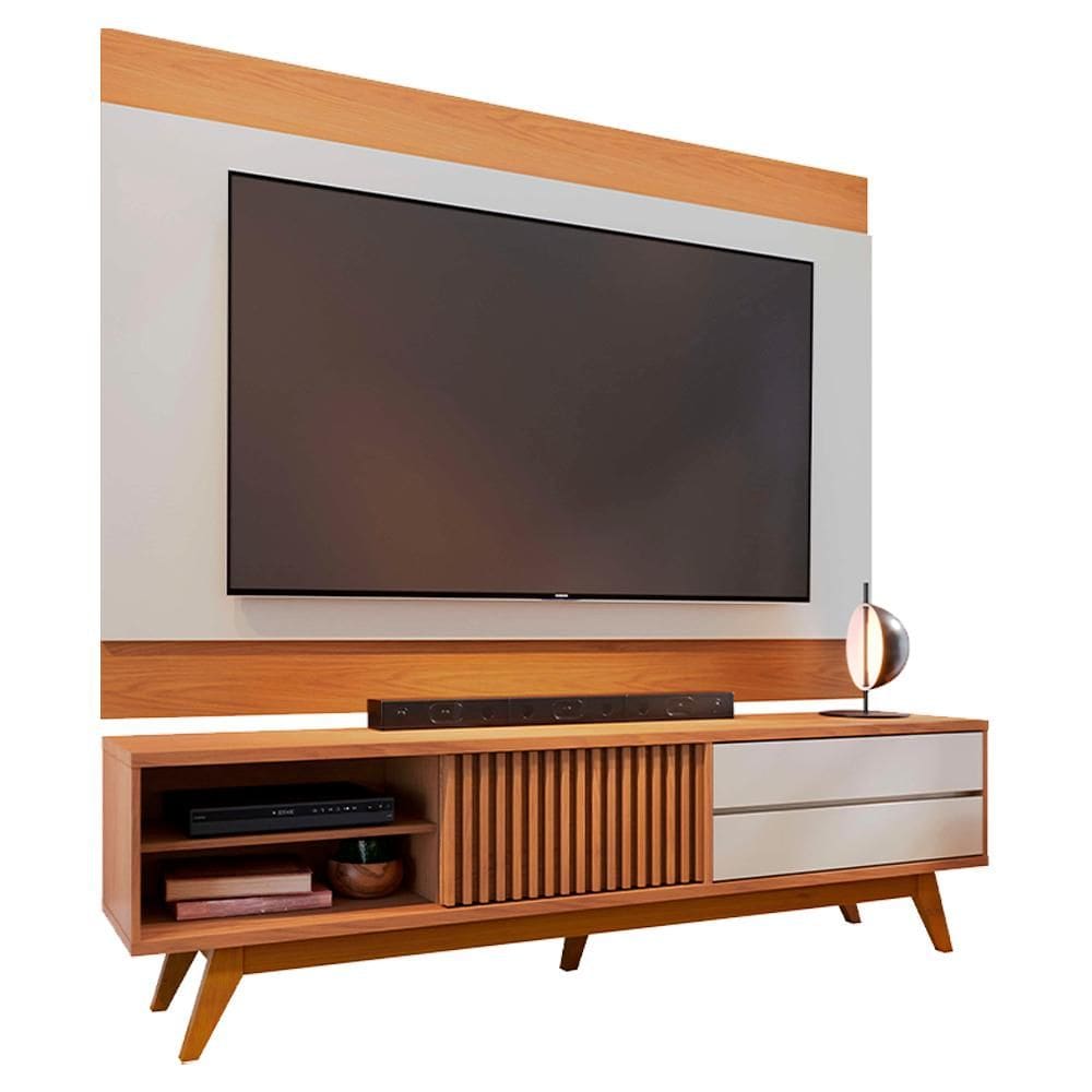 Rack Veneza e Painel Nilo Tv 75 Pol 200 cm Colibri